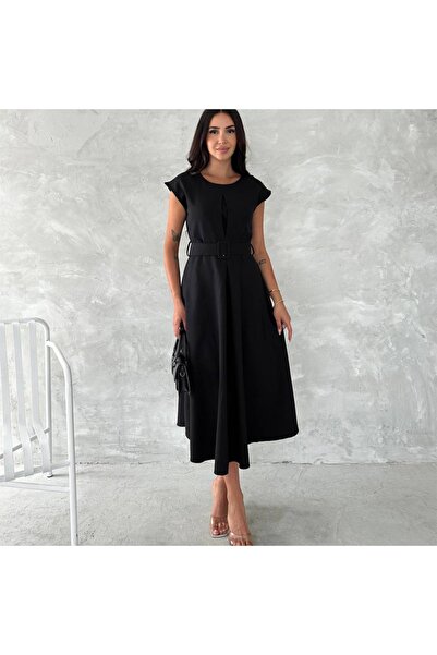 HOPEFUL DESİGN فستان بحزام مطوي بتصميم مرجح