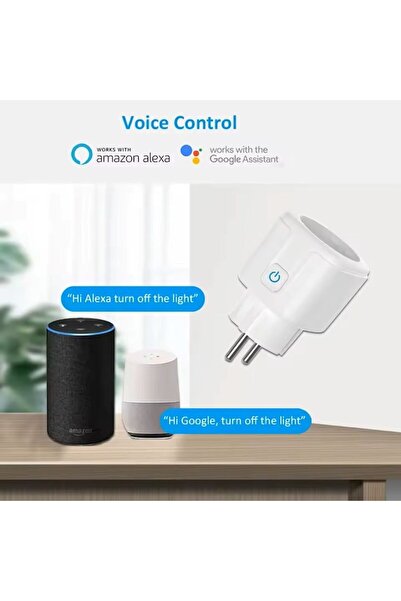OEM Priza smart, 16A, App Tuya/Smart Life, Monitorizare consum, Compatibil Alexa/Google Assistant, Alb