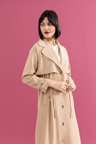 PERFECT 25224 BELİ BAĞLAMALI BELDEN AŞAĞI ÇITÇIT DETAYLI CEPLİ GÜNLÜK GİY-ÇIK CEKET #05-25#