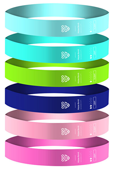 Soft Kare Set de 6 benzi de rezistență Pilates pentru copii – Bandă cu capăt închis, culori mixte