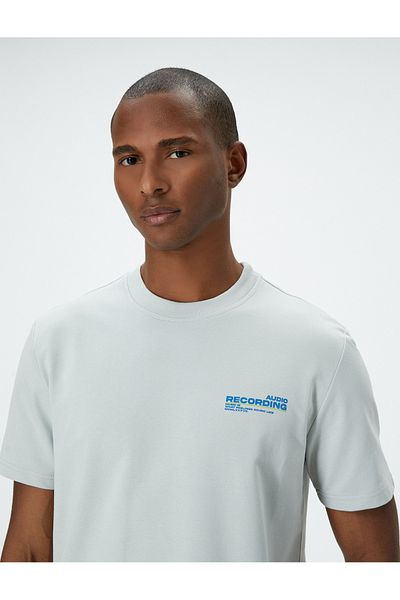 Koton Back Printed T-Shirt Crew Neck Short Sleeve Cotton