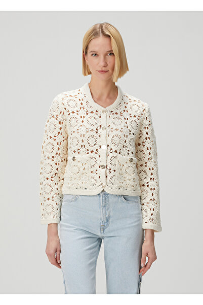 Maje Mocha Ekru Dantel Hırka