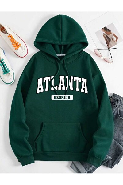 Harajuku Style Verde Atlanta Imprimat Oversize Unisex