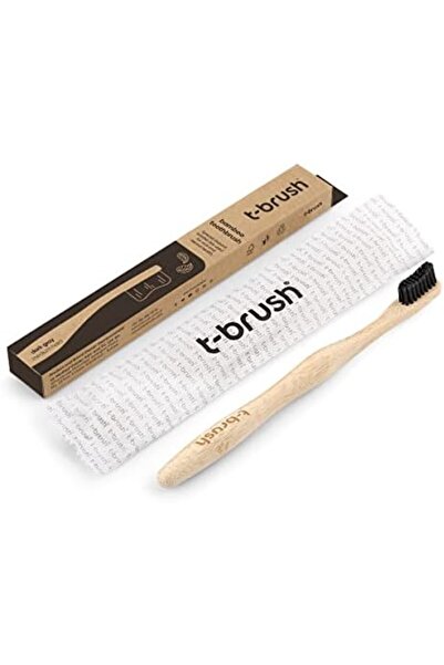 TBRUSH فرشاة أسنان تي براش من الخيزران متوسطة الصلابة | تصميم مريح خاص | أطراف شعيرات ناعمة مستديرة آمنة للاستخدام