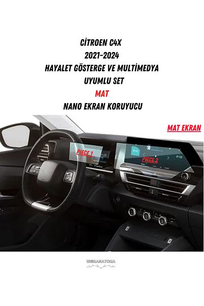 UniqAnatolia Citroen C4X 2021- 2024 Ghost Instrument and Multimedia Compatible Matte Screen Protector