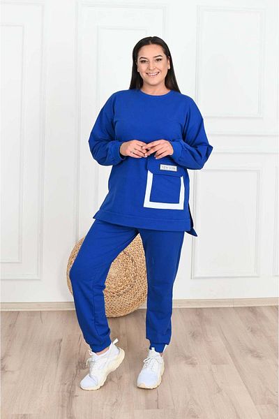 Bigsize Women's plus size tracksuit Pocket 3440-23 - Blue, 48