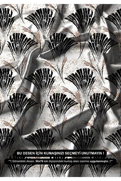 DESENİX Natural Inspired Digital Printing Fabric |   150X100Cm |   4 Color Options |   Elegant Forms |   Sales with Meters