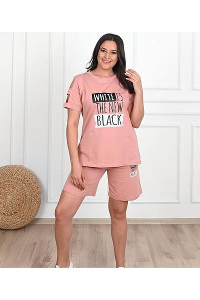 Bigsize Women's plus size tracksuit White 3802-23 - Light pink, 4XL