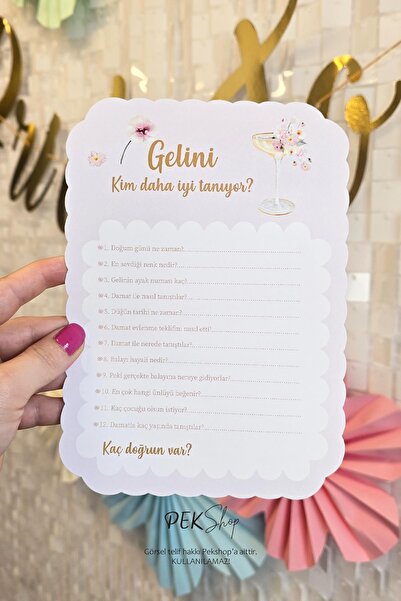 PEKSHOP Çiçekli Bride Konsept Gelini Kim Daha İyi Tanıyor Oyun Kartları 4lü