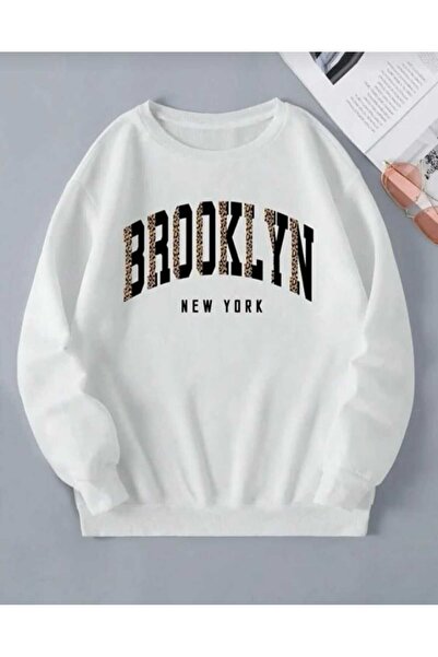 Harajuku Style طبعة بروكلين بيضاء كبيرة الحجم للجنسين