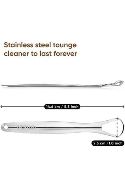 TBRUSH t-brush Tongue Cleaner | Stainless Steel Lifetime Usage | Easy to Clean with Water Only | Suitable f