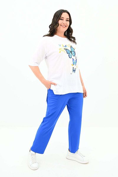 Bigsize Trening dama marimi mari 8114 fluturi - Albastru, 4XL