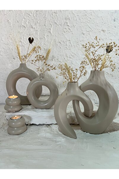 Zigzag Home Decorative 6 Piece Vase and Candle Holder Set /Ring Vase, Ivy Lover Vase, Tealight Candle Holder Set
