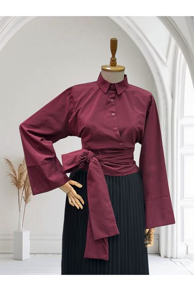 BUTİK SEPETİN Crop Tie Shirt