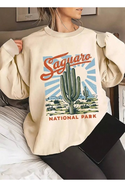 Harajuku Style بيج بيج بارك مطبوع أريزونا مطبوع بيج رقبة دائرية