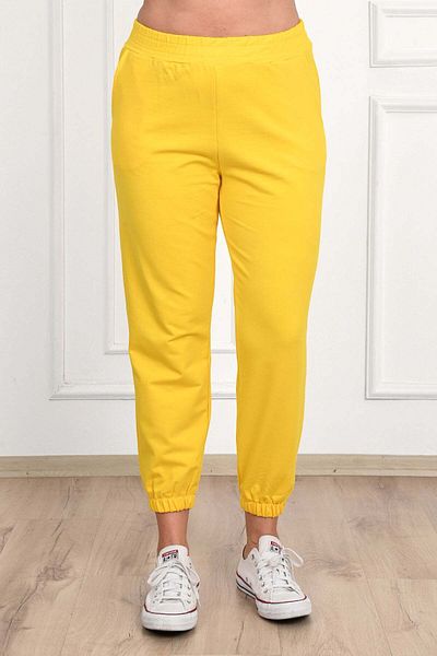 Bigsize Pantalon dama marimi mari de trening 6214-23 - Galben, 2XL