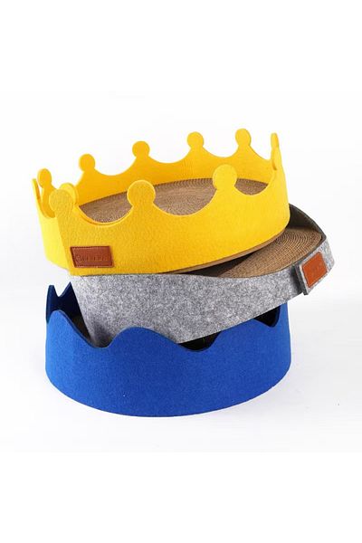 TaoTaoPets Cat Scratcher Cardboard, Crown Stylish Scratching Pads for Cats(Grey)