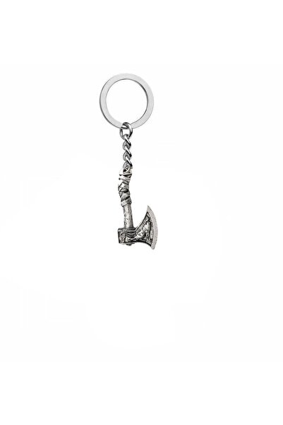 Herşey Nota Nordic Viking Axe Figured Keychain – Zamak Metal Mythological and Gothic Unisex Accessory