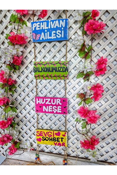 Home 4 parça ahşap balkon süsü, 20×10 her biri,duvar dekorasyonu, kişiselleşt...