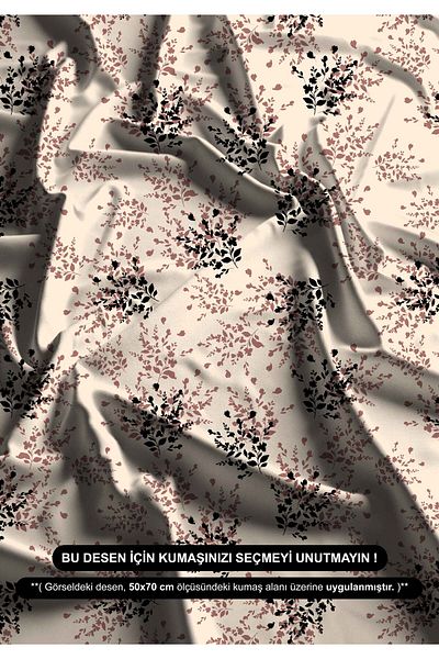 DESENİX Elegant Flower Branches Digital Printing Fabric |   150X100Cm |   4 Color Options |   Vintage Floral Pattern