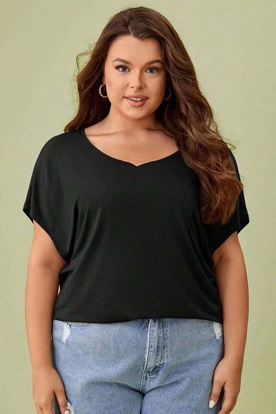 Bigsize Women's plus size T-shirt 1486 - Black, 6XL