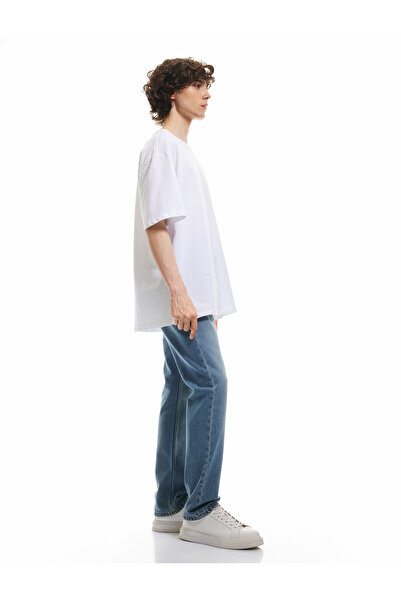 Koton Βαμβακερό Παντελόνι Jean με Κανονική Μέση Straight Fit - Mark Jean