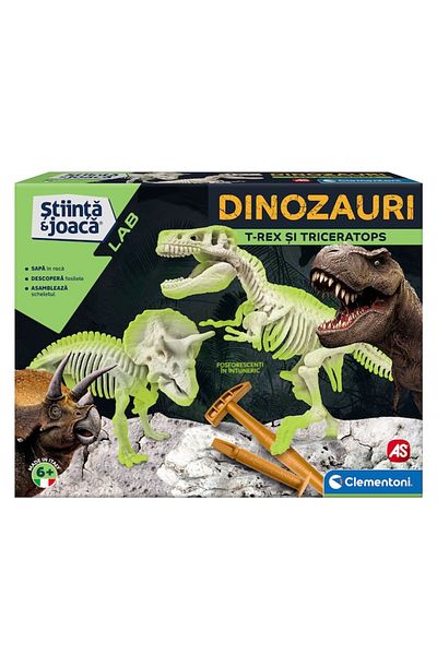 CLEMENTONI Știință și joacă - Dinozauri: T-Rex și Triceratops