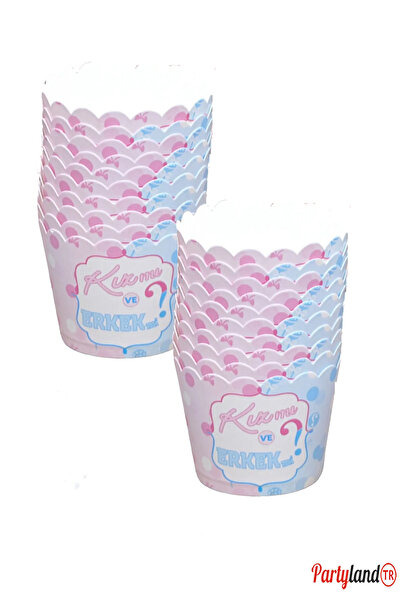 PartylandTR Cinsiyet Partisi Girl Boy Kız Mı Erkek Mi Cup Kek Kabı