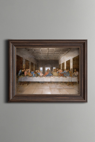 epiqart Son Akşam Yemeği - Vintage Desenli Çerçeve