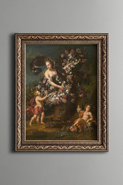 epiqart Figurină alegorice cu flori - Cadru cu model vintage