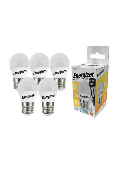Energizer Set 5 becuri LED mini Energizer, 4.9W, E27, 470 lumeni, 6500K, lumina rece, clasa energetica F