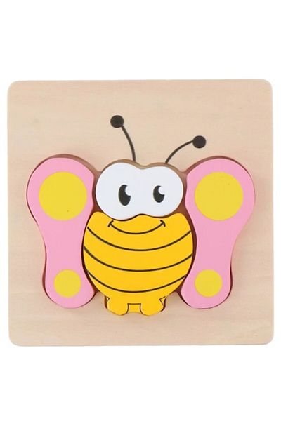 Marionette Puzzle din lemn Fluture 5 piese