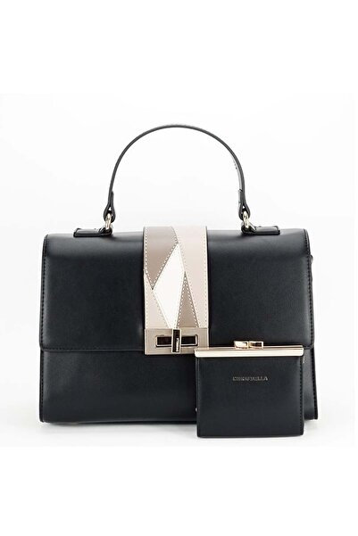 CHRİS BELLA Μαύρη τσάντα premium με πορτοφόλι CB2400-1 15