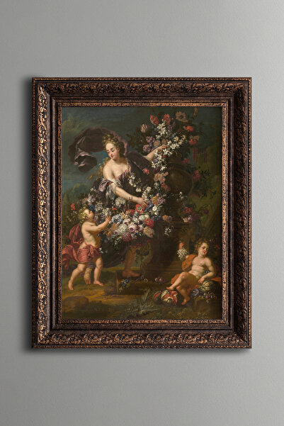 epiqart Figurină alegorice cu flori - Cadru cu model vintage