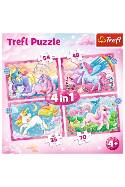 Trefl Παζλ 4 σε 1 - Μονόκεροι και Μαγεία, 35/48/54/70 κομμάτια