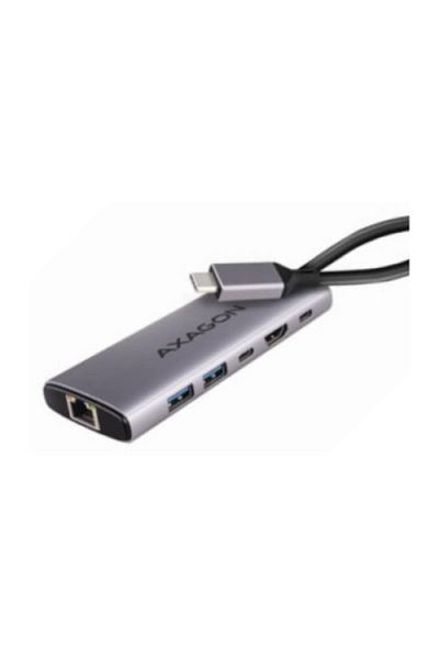 Axagon Hub USB-C, HMC-6G2L, 2x USB-A, 1x USB-C, HDMI 4K/60Hz, RJ-45, USB 3.2 Gen 2, PD 100W, 15cm