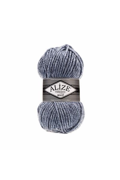 Alize Superlana Maxi Hand Knitting Yarn 100g – 75% Acrylic 25% Wool – Color No: 806 - Jaspe Blue