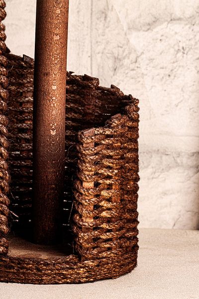 Snippy Haserya - Wooden Paper Towel Holder Desktop Roll Paper Towel Holder Upright Napkin Holder