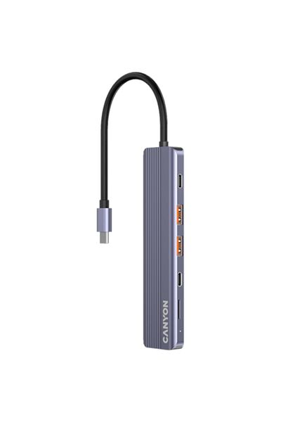 CANYON Hub USB Canyon, DS-17, 6 în 1, 4k, USB-C, gri