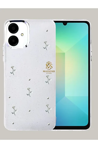 Massemr Samsung Galaxy A06 Compatible Luxury Patterned Silicone Case Flexible Transparent Cover with Camera Protection