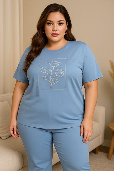 Bigsize Trening dama marimi mari 8199 - Bleu, 5XL