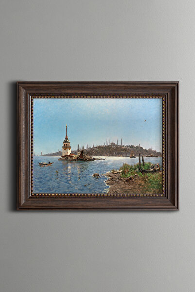 epiqart Kız Kulesi, İstanbul - Vintage Desenli Çerçeve