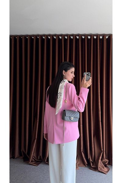 HAZELANNA Padded Oversize Pink Blazer Jacket