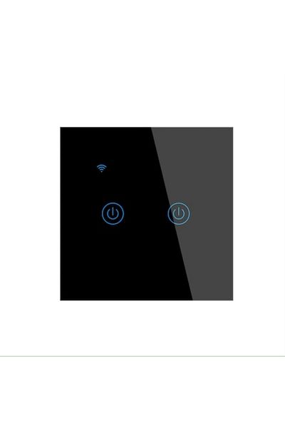 OEM Întrerupător inteligent, Wi-Fi, 10A, 2 canale, sticlă securizată, Tuya, Smart Life, compatibil cu Amazon Alexa/Goog