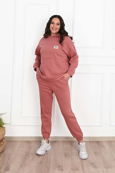 Bigsize Women's plus size padded tracksuit Classic 3588-23 - Light pink, XL
