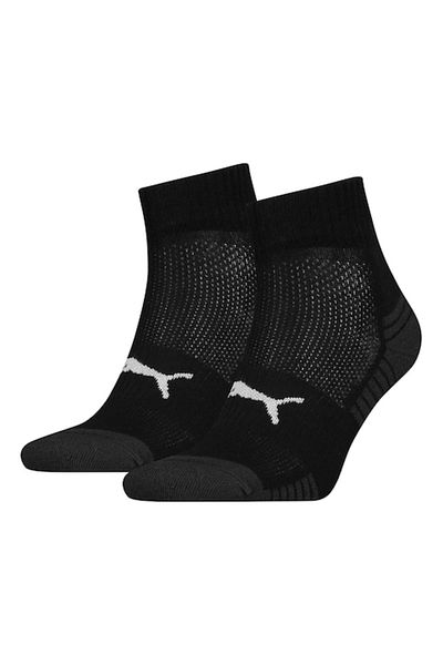 Puma , Set of short unisex socks with logo - 2 pairs, Black, Size 43-46