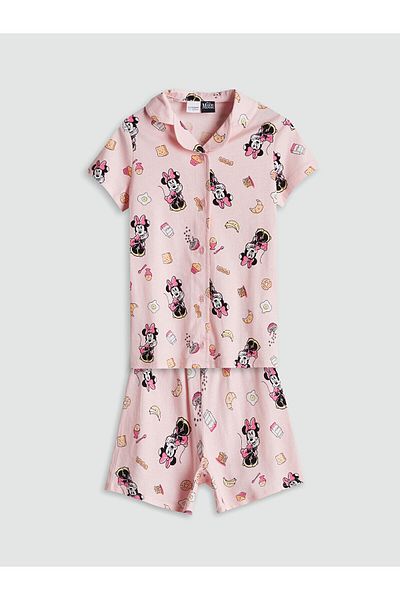 LC Waikiki m m Set de pijamale pentru fete cu imprimeu cu pantaloni scurți