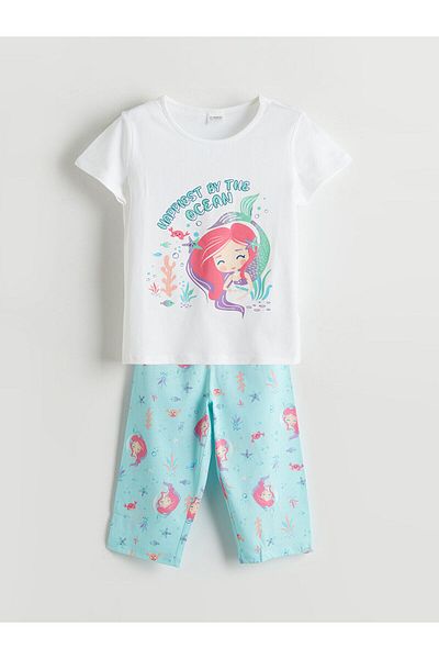 LC Waikiki Set pijama capri pentru fetiță cu gât crew