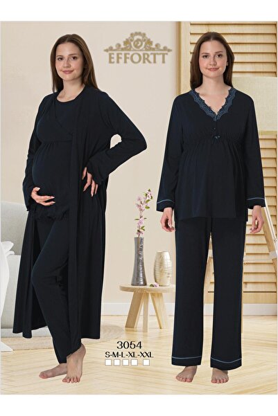 EM&FA TEKSTİL Hamile Lohusa Sabahlıklı Pijama Takımı