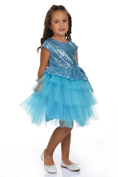 s.t. sebat tekstil Tutu Cap Sequin Girls Special Occasion Dress Sb275